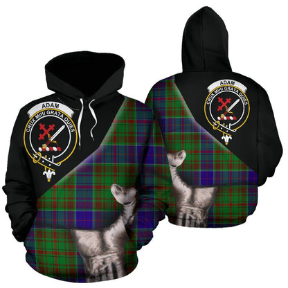Printivon Adam Tartan Clan Crest Hoodie Patronage