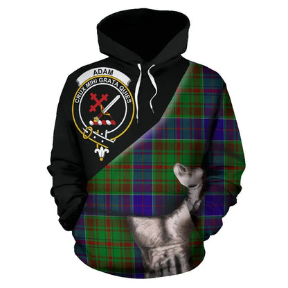 Printivon Adam Tartan Clan Crest Hoodie Patronage