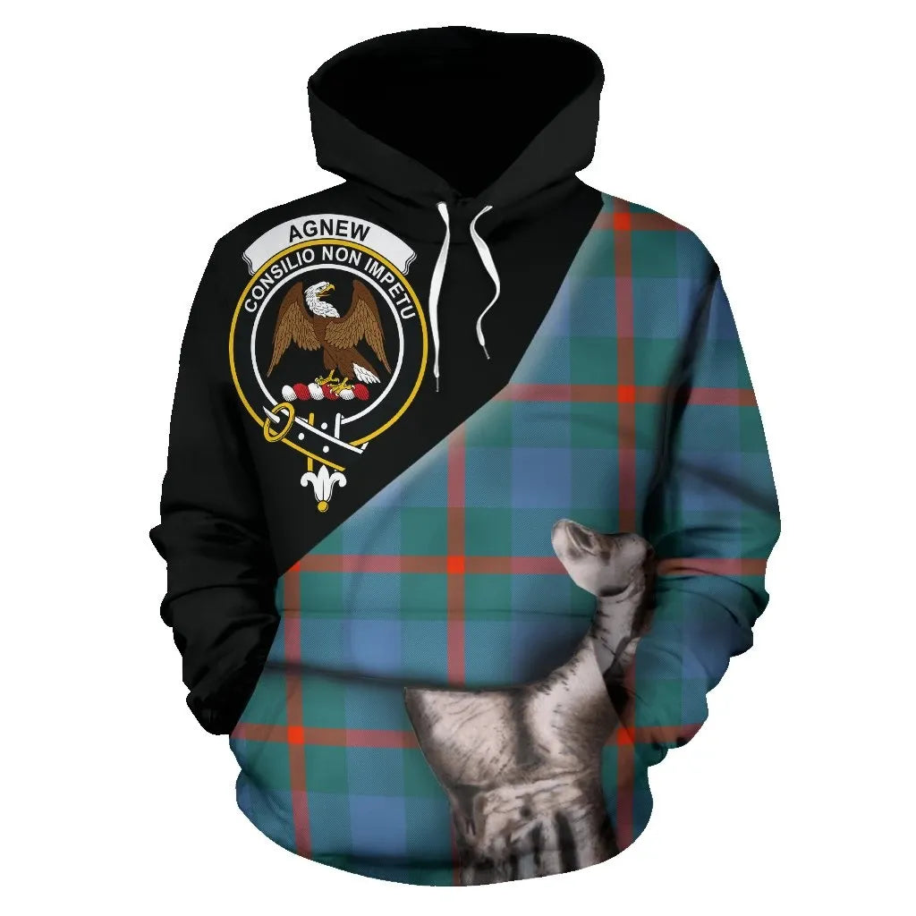 Printivon Agnew Ancient Tartan Clan Crest Hoodie Patronage