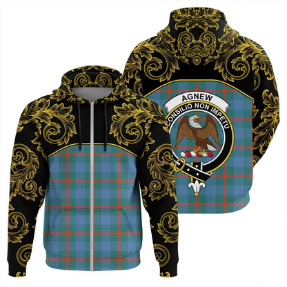 Printivon Agnew Ancient Tartan Clan Crest Zip Hoodie Empire I