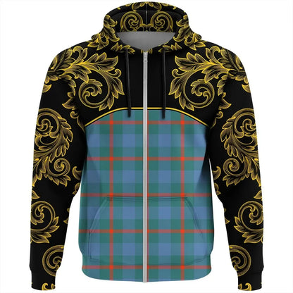 Printivon Agnew Ancient Tartan Clan Crest Zip Hoodie Empire I