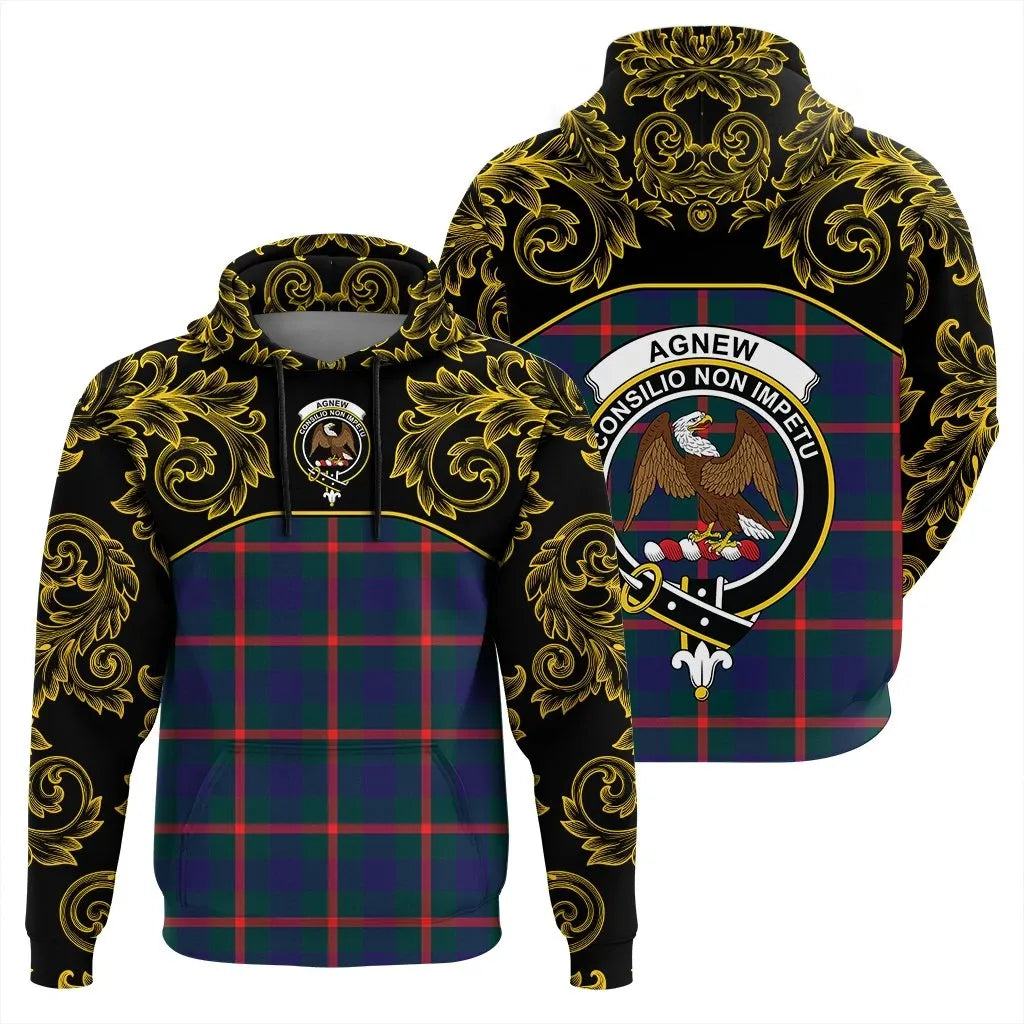 Printivon Agnew Modern Tartan Clan Crest Hoodie Empire I