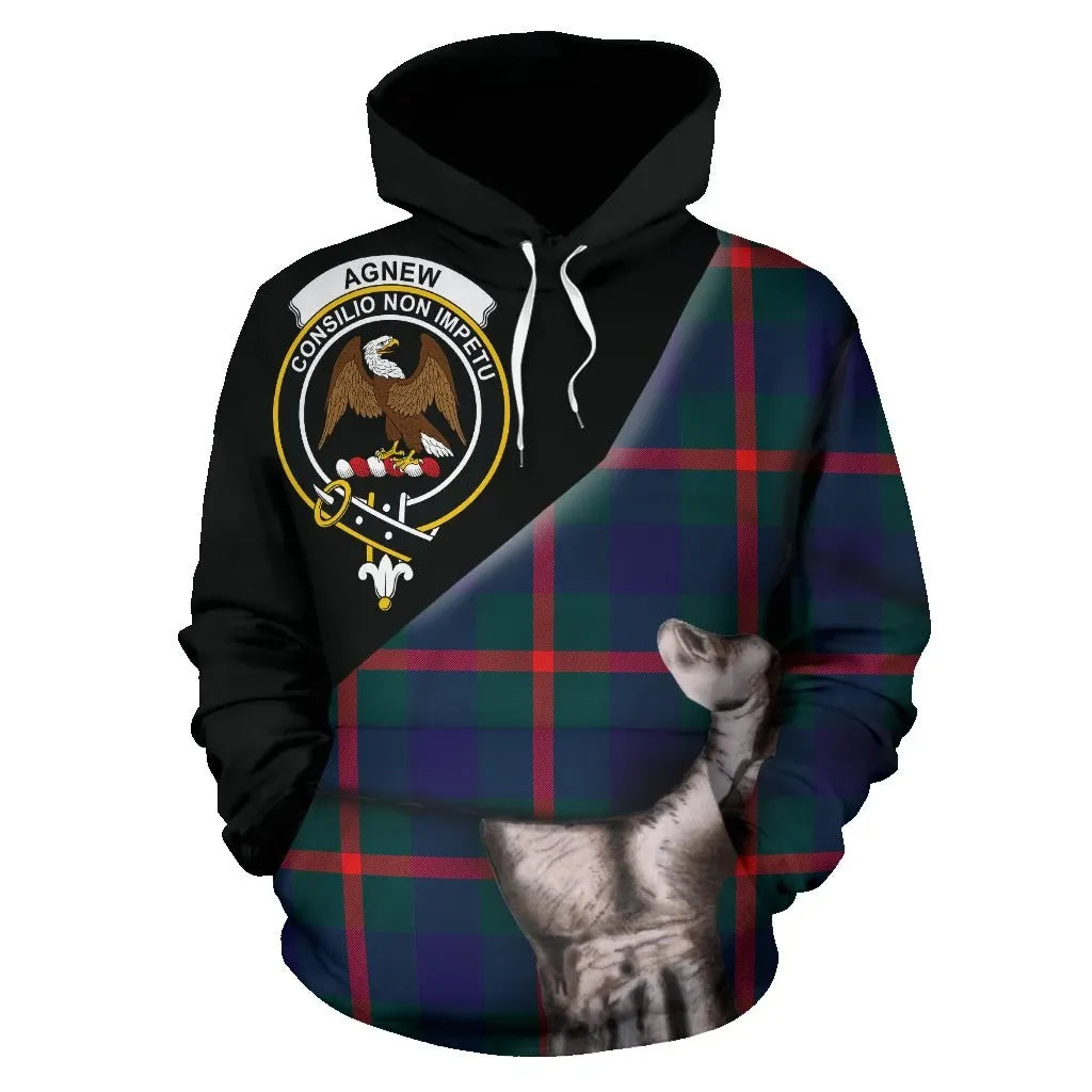 Printivon Agnew Modern Tartan Clan Crest Hoodie Patronage