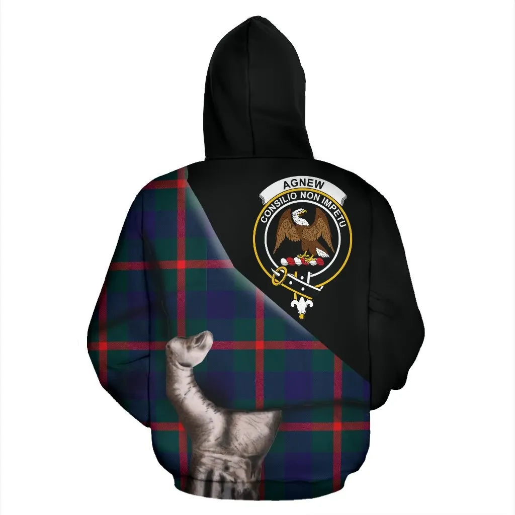 Printivon Agnew Modern Tartan Clan Crest Hoodie Patronage