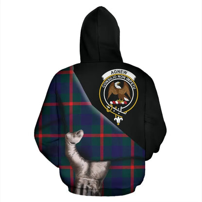 Printivon Agnew Modern Tartan Clan Crest Hoodie Patronage