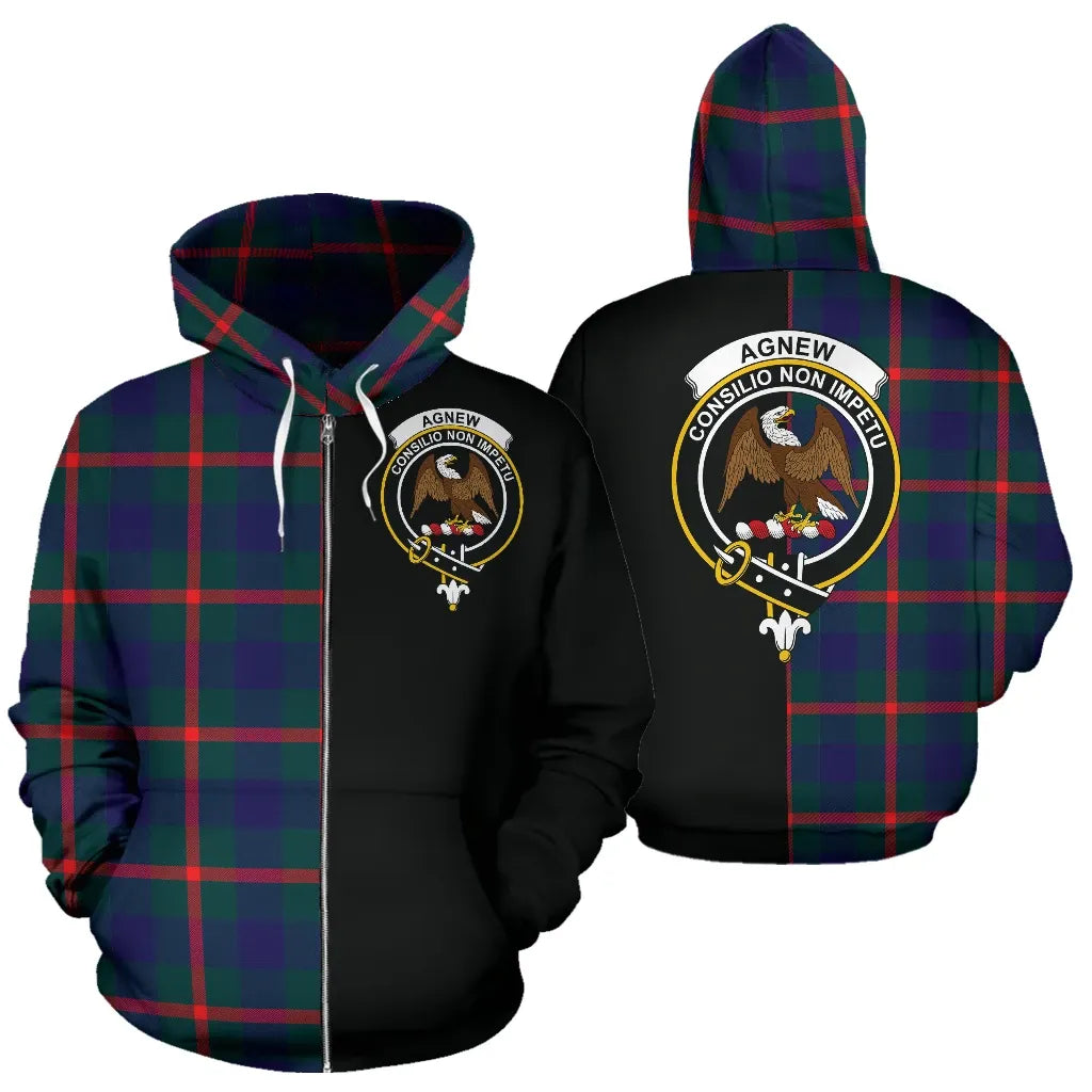 Printivon Agnew Modern Tartan Hoodie Half Of Me