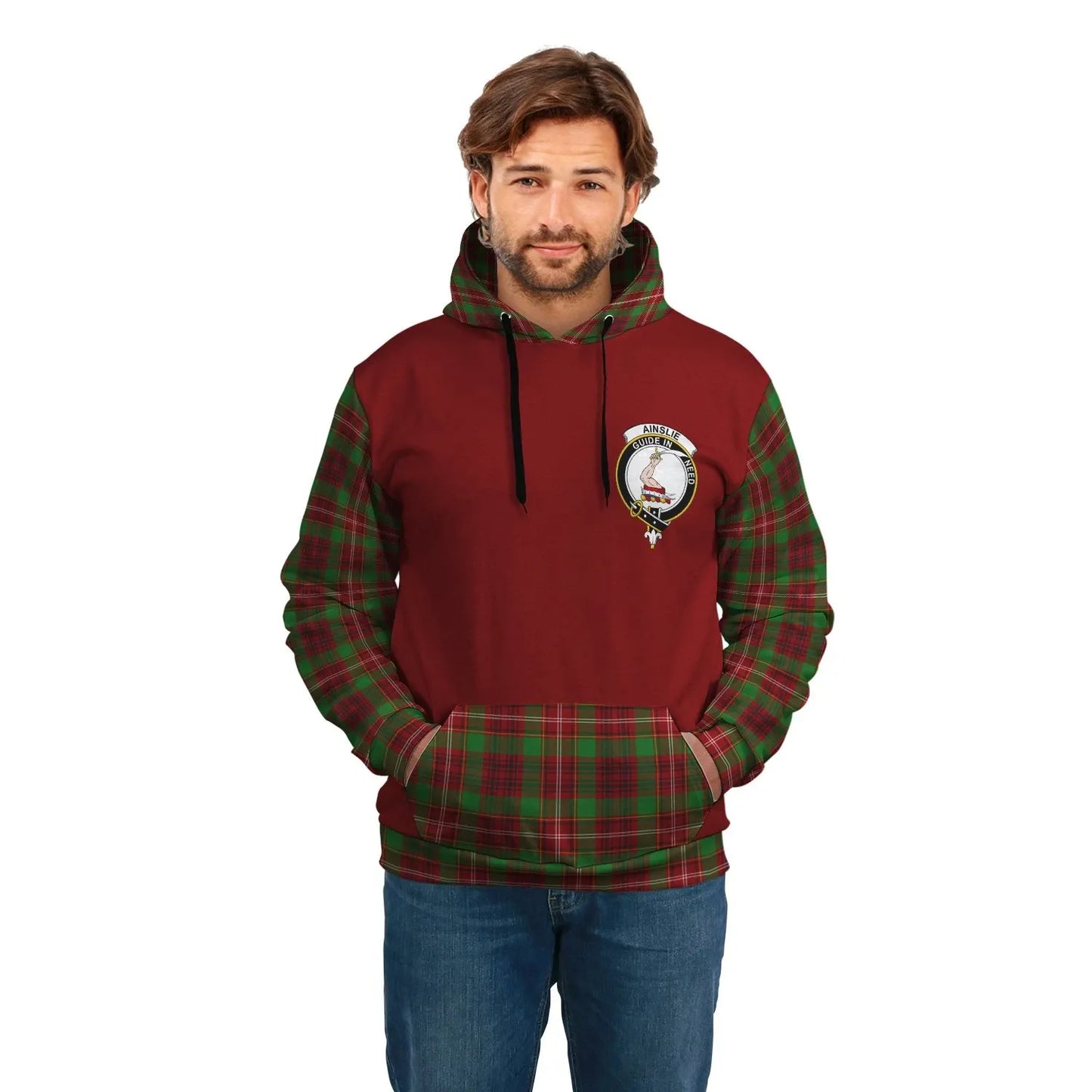 Printivon Ainslie Clans Tartan All Over Hoodie Sleeve Color