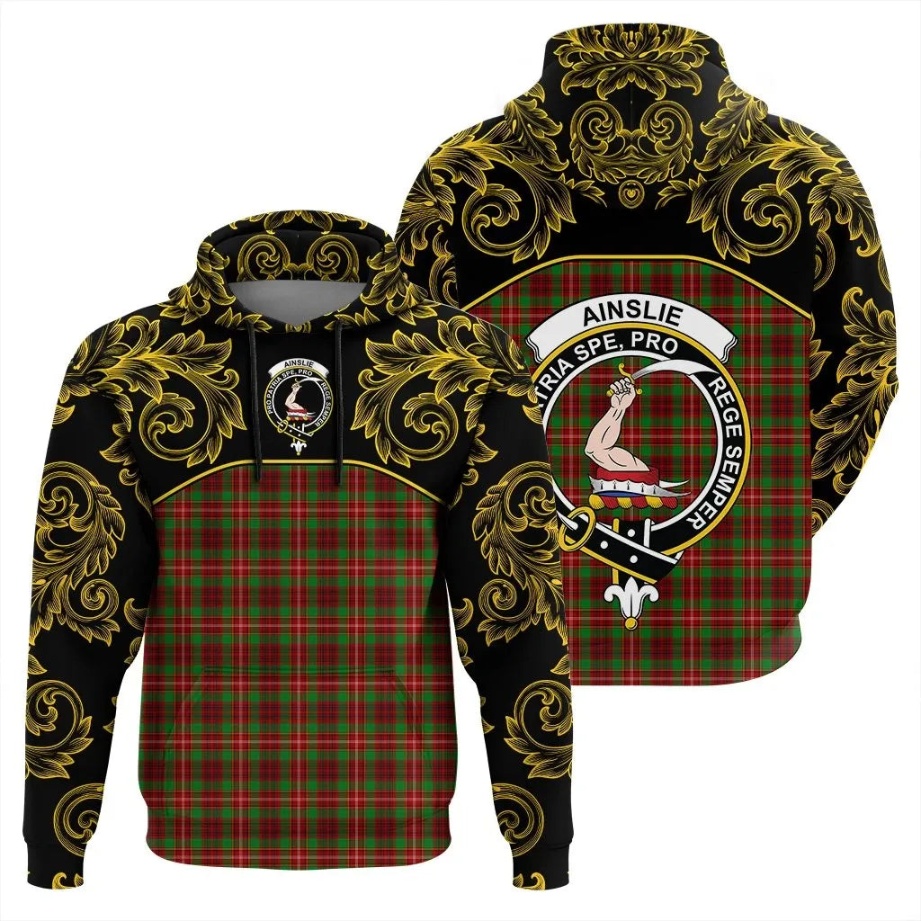Printivon Ainslie Tartan Clan Crest Hoodie Empire I