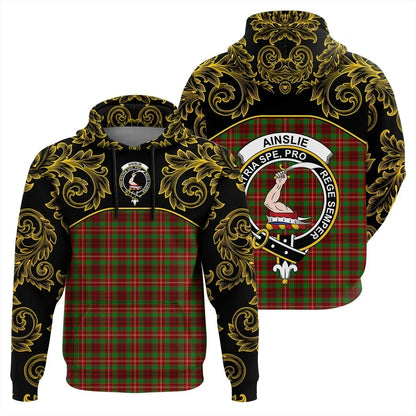 Printivon Ainslie Tartan Clan Crest Hoodie Empire I