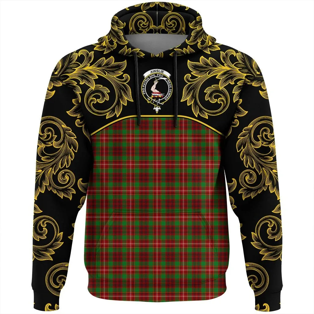 Printivon Ainslie Tartan Clan Crest Hoodie Empire I