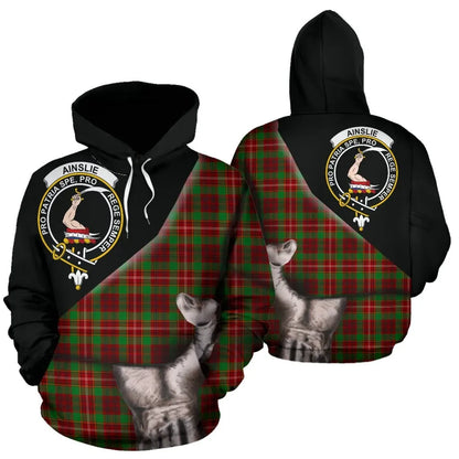 Printivon Ainslie Tartan Clan Crest Hoodie Patronage