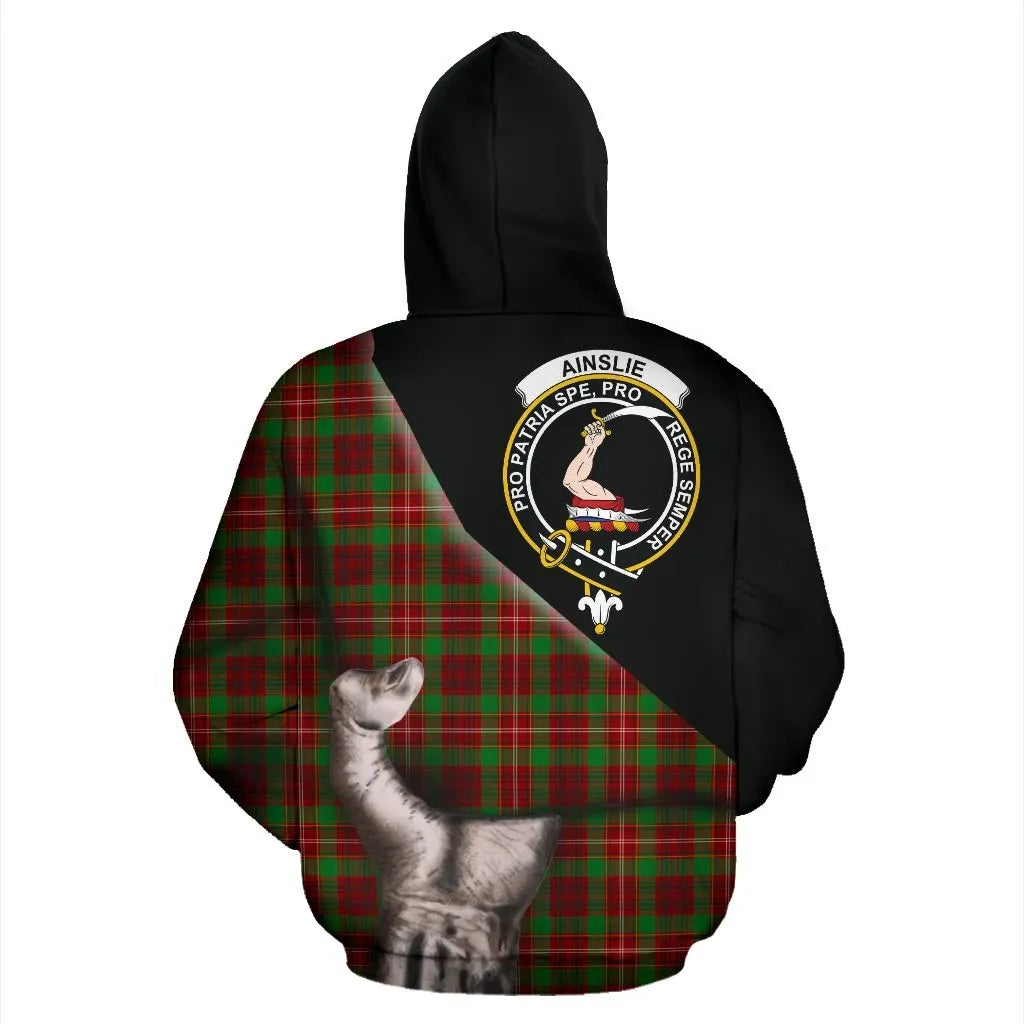 Printivon Ainslie Tartan Clan Crest Hoodie Patronage