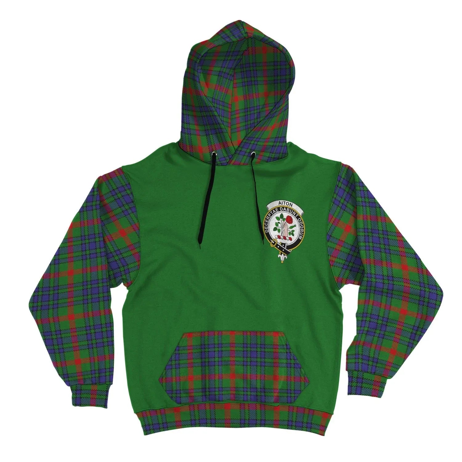 Printivon Aiton Clans Tartan All Over Hoodie Sleeve Color