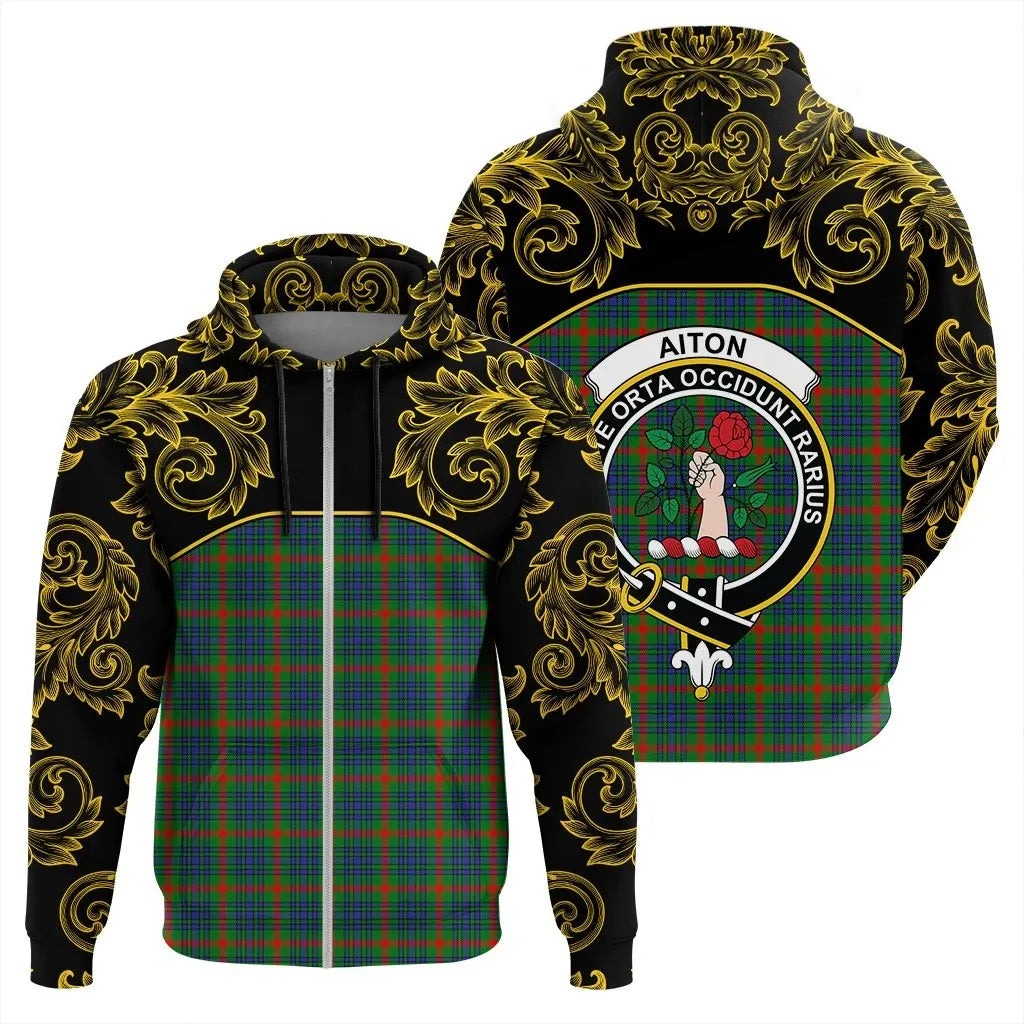 Printivon Aiton Tartan Clan Crest Zip Hoodie Empire I