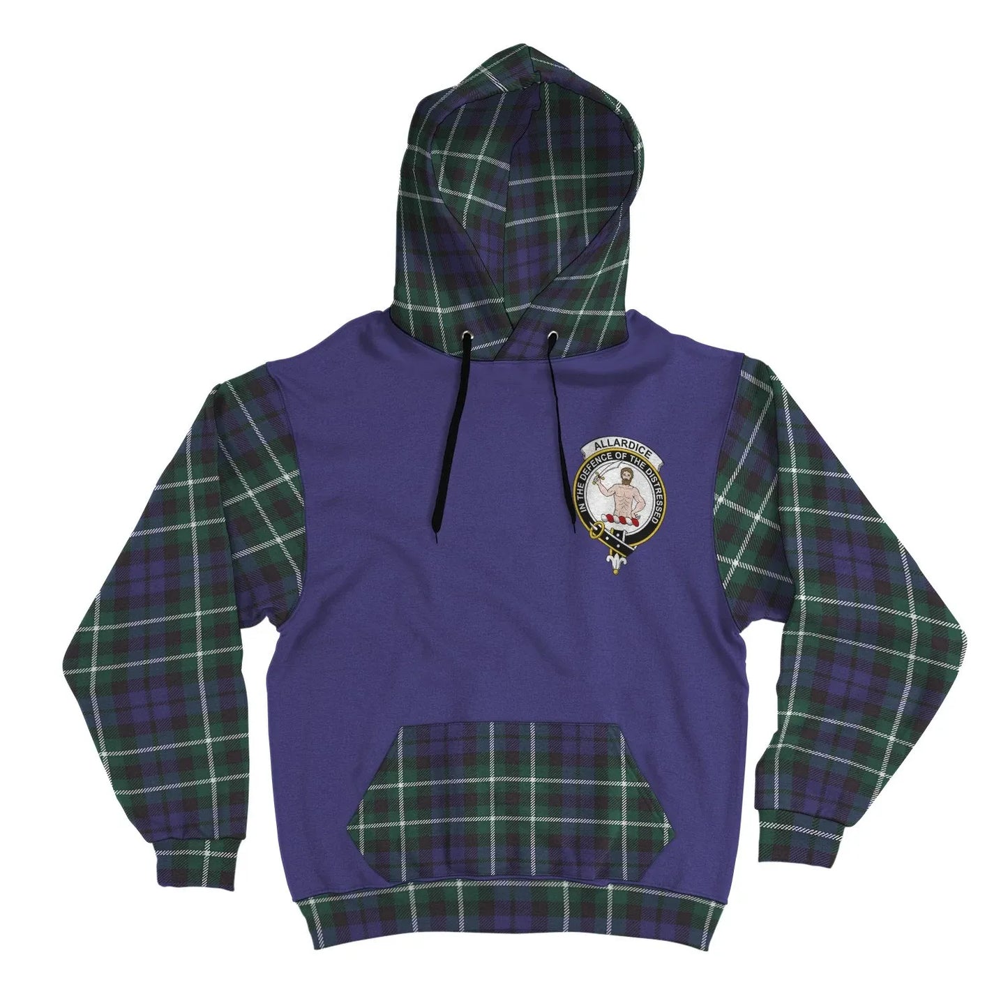 Printivon Allardice Clans Tartan All Over Hoodie Sleeve Color