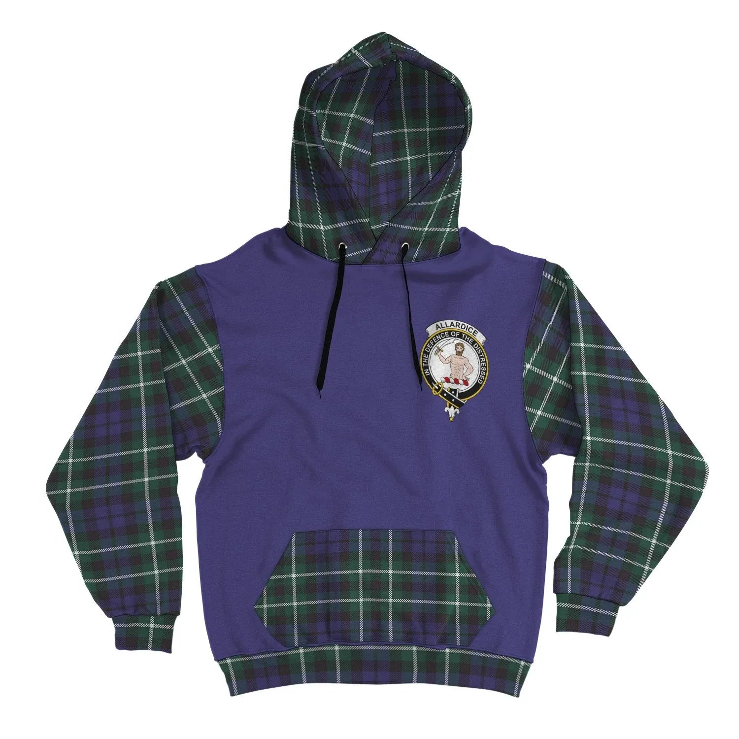 Printivon Allardice Clans Tartan All Over Hoodie Sleeve Color