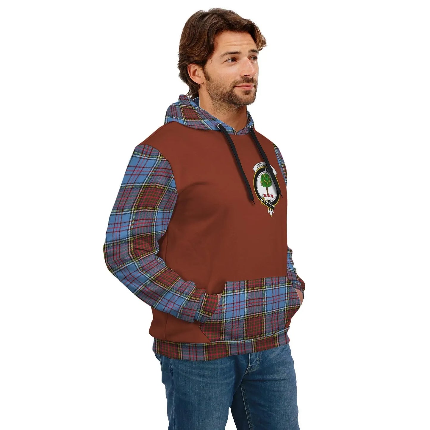 Printivon Anderson Clans Tartan All Over Hoodie Sleeve Color