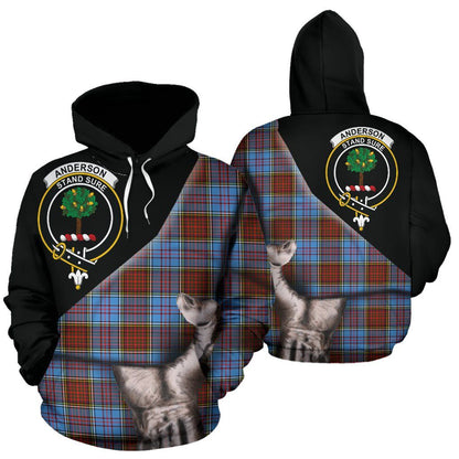 Printivon Anderson Modern Tartan Clan Crest Hoodie Patronage