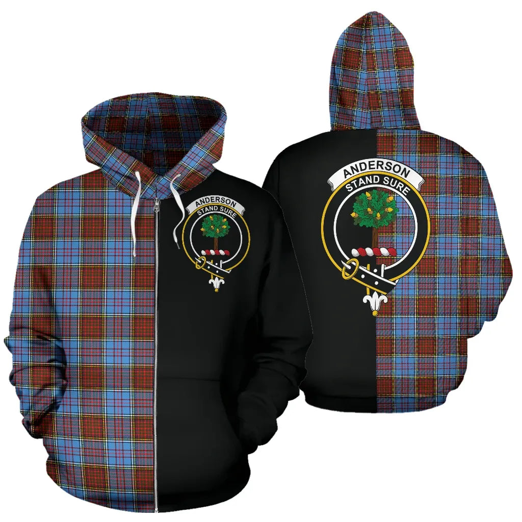 Printivon Anderson Modern Tartan Hoodie Half Of Me
