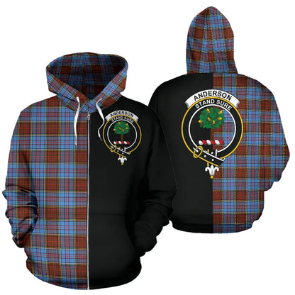 Printivon Anderson Modern Tartan Hoodie Half Of Me
