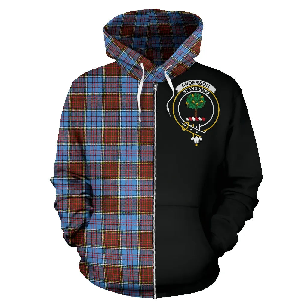 Printivon Anderson Modern Tartan Hoodie Half Of Me