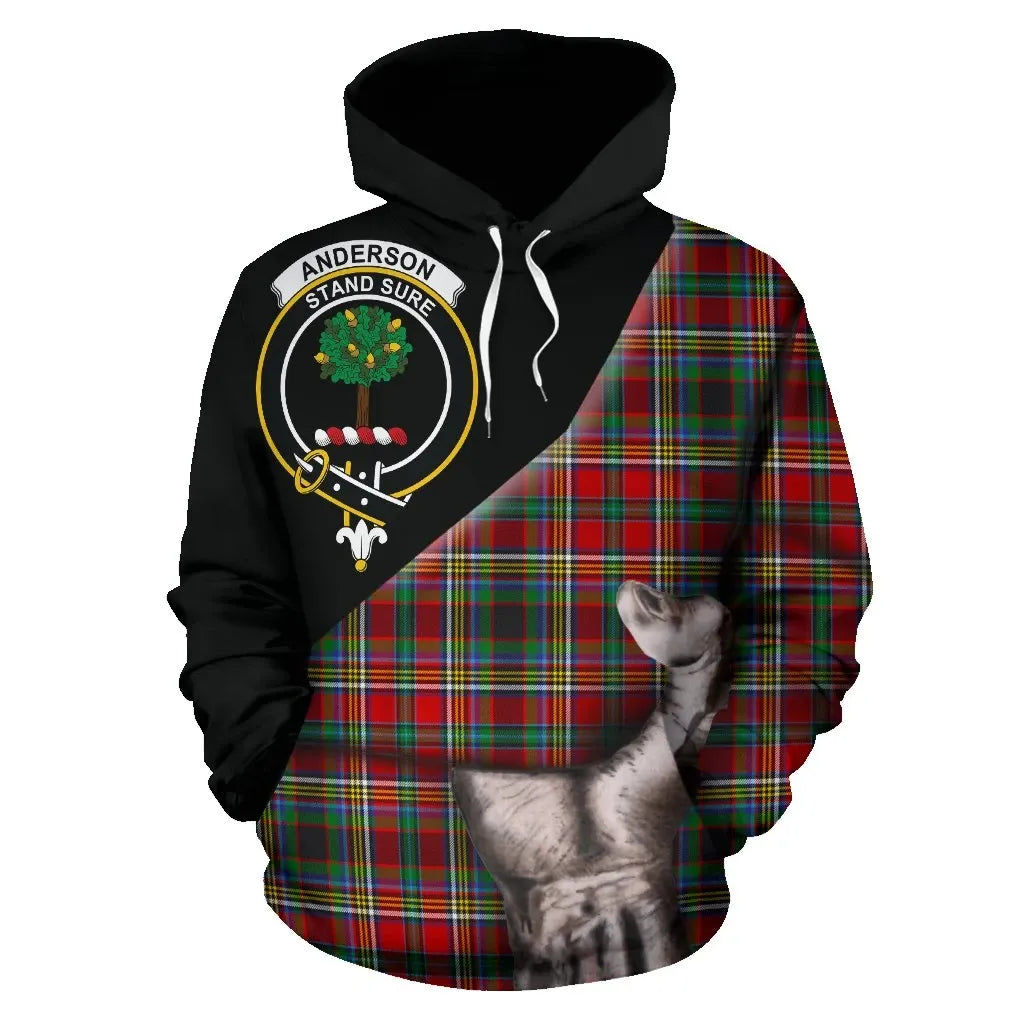 Printivon Anderson Of Arbrake Tartan Clan Crest Hoodie Patronage