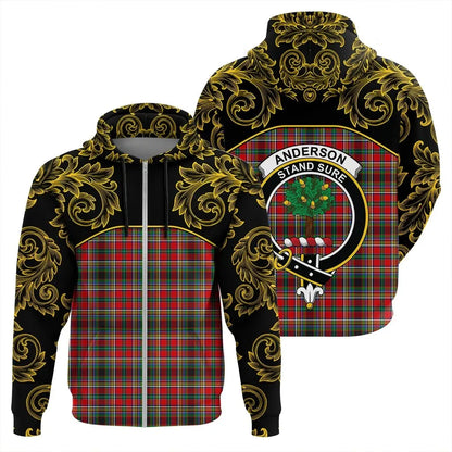 Printivon Anderson Of Arbrake Tartan Clan Crest Zip Hoodie Empire I