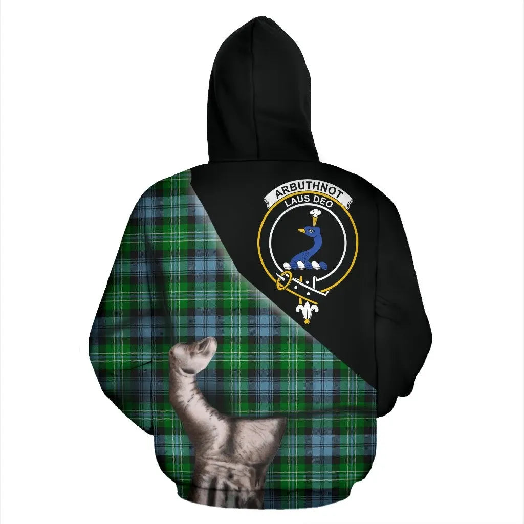 Printivon Arbuthnot Ancient Tartan Clan Crest Hoodie Patronage