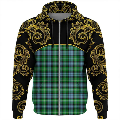 Printivon Arbuthnot Ancient Tartan Clan Crest Zip Hoodie Empire I
