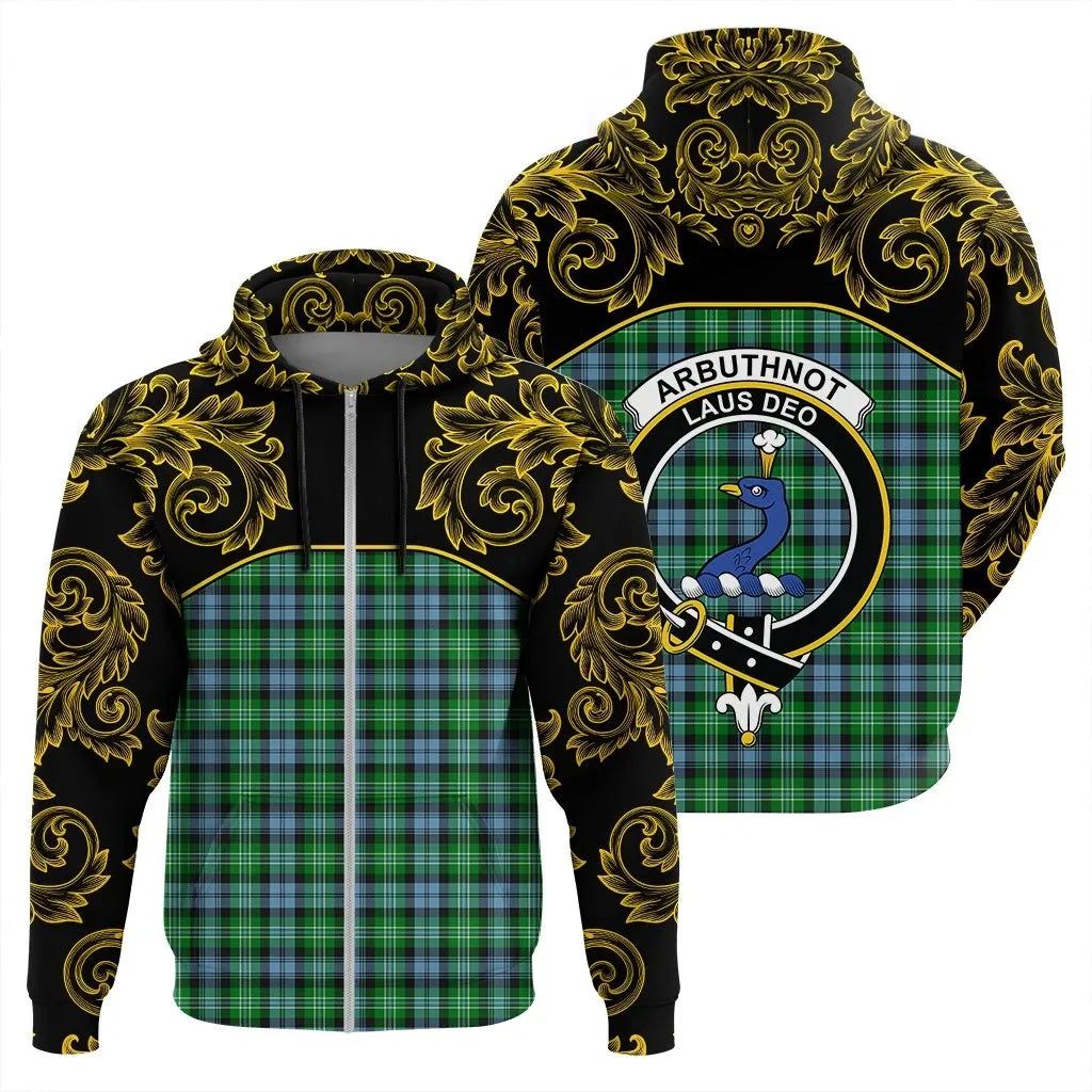 Printivon Arbuthnot Ancient Tartan Clan Crest Zip Hoodie Empire I