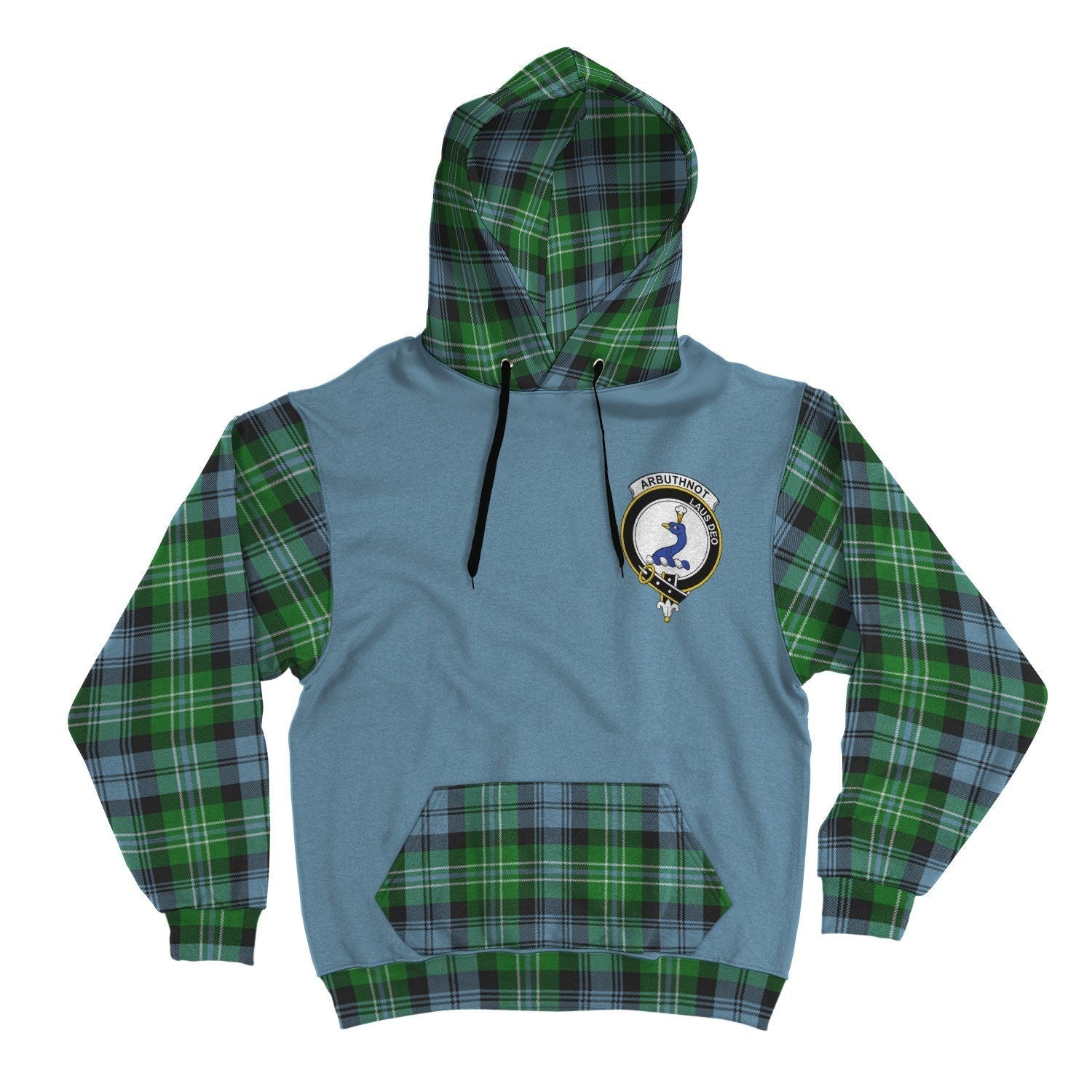 Printivon Arbuthnot Clans Tartan All Over Hoodie Sleeve Color