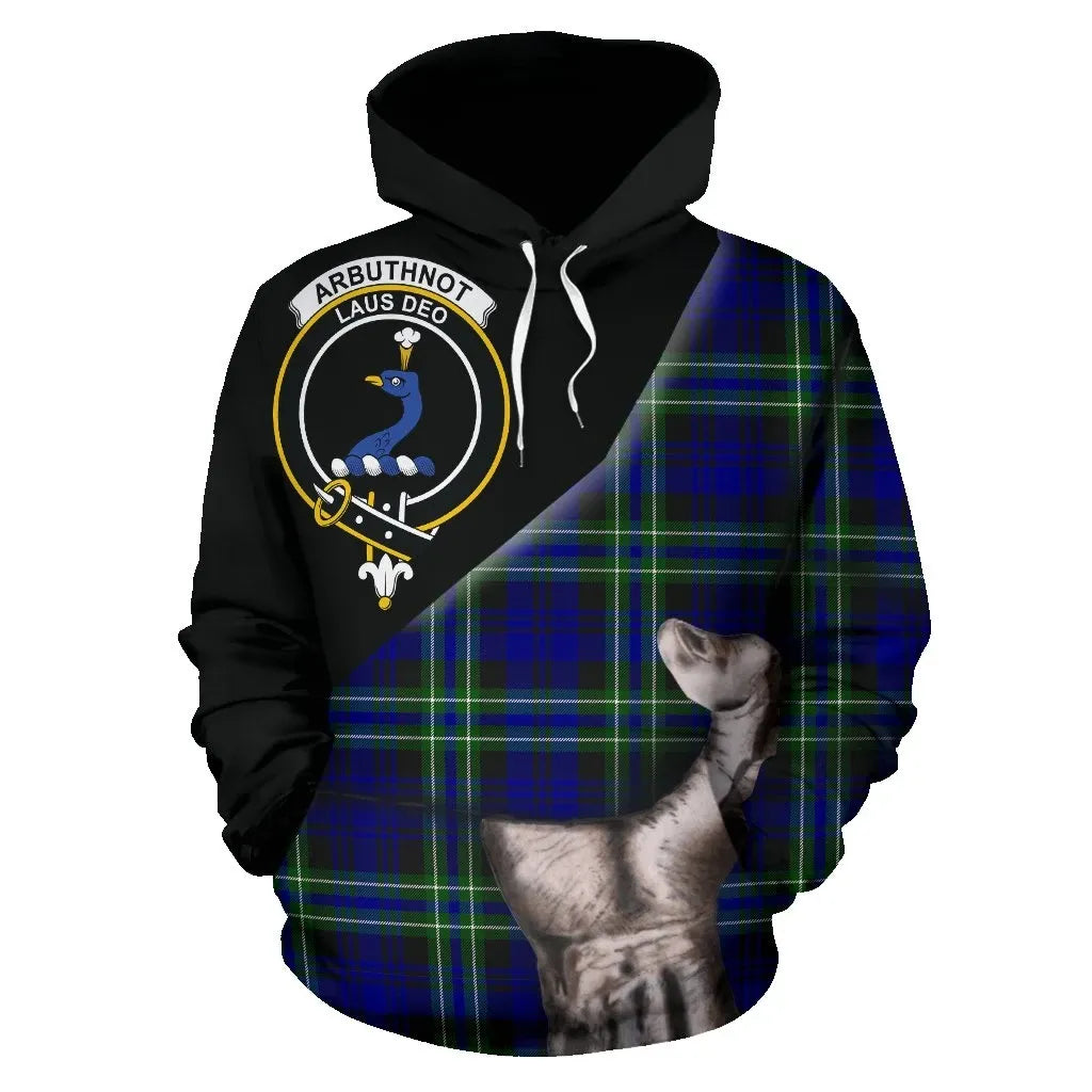 Printivon Arbuthnot Modern Tartan Clan Crest Hoodie Patronage