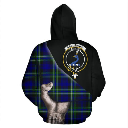 Printivon Arbuthnot Modern Tartan Clan Crest Hoodie Patronage