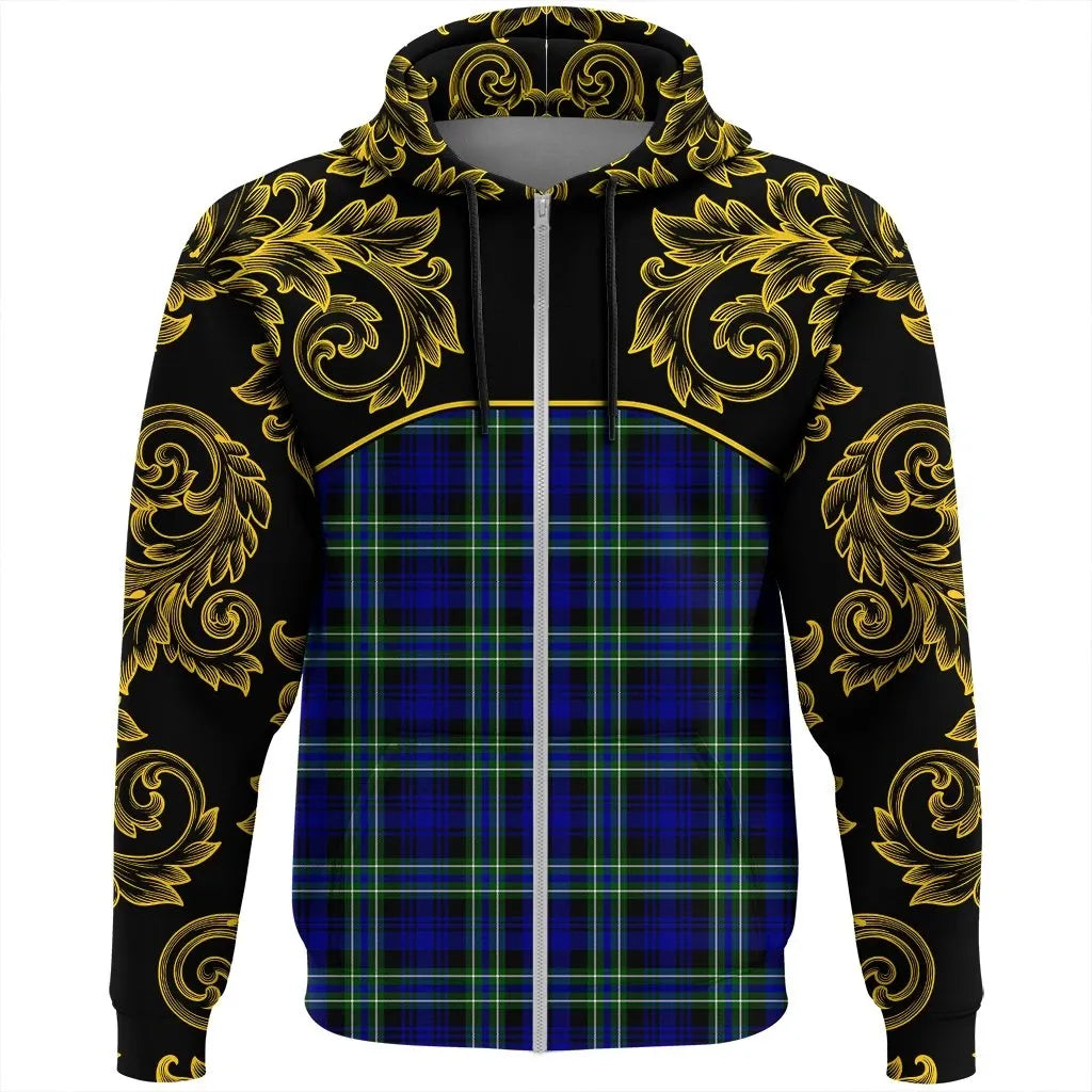 Printivon Arbuthnot Modern Tartan Clan Crest Zip Hoodie Empire I