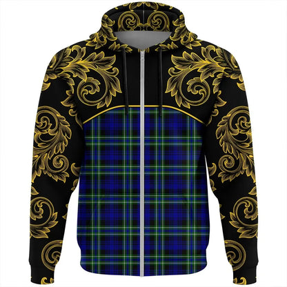 Printivon Arbuthnot Modern Tartan Clan Crest Zip Hoodie Empire I