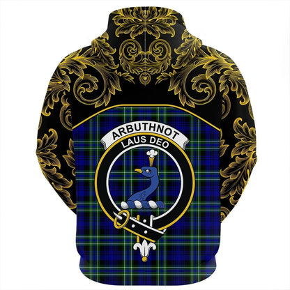 Printivon Arbuthnot Modern Tartan Clan Crest Zip Hoodie Empire I
