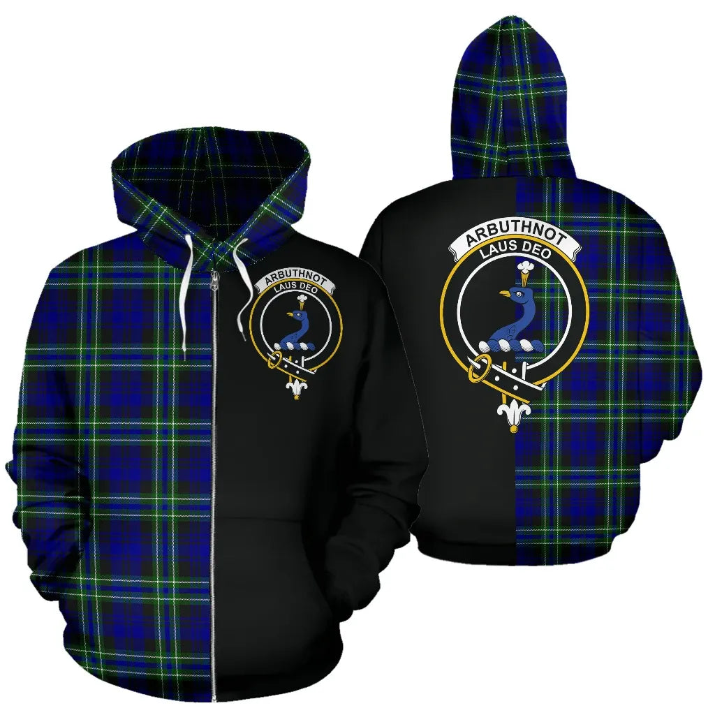 Printivon Arbuthnot Modern Tartan Hoodie Half Of Me
