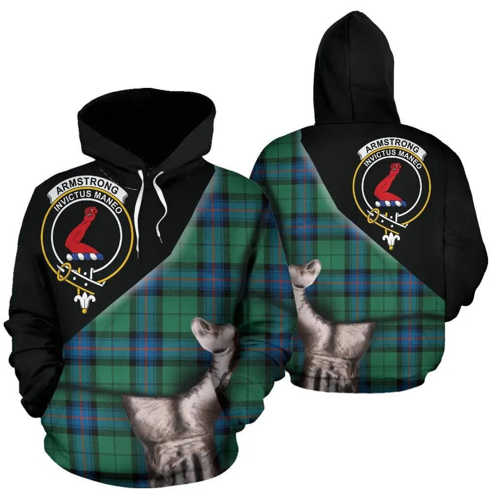 Printivon Armstrong Ancient Tartan Clan Crest Hoodie Patronage