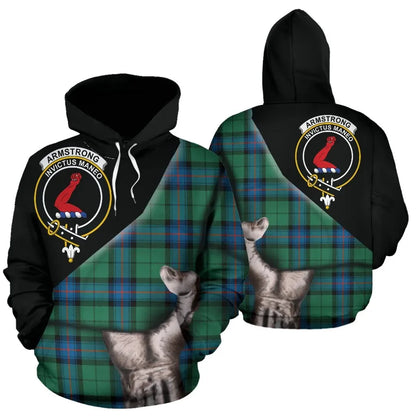 Printivon Armstrong Ancient Tartan Clan Crest Hoodie Patronage