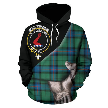 Printivon Armstrong Ancient Tartan Clan Crest Hoodie Patronage