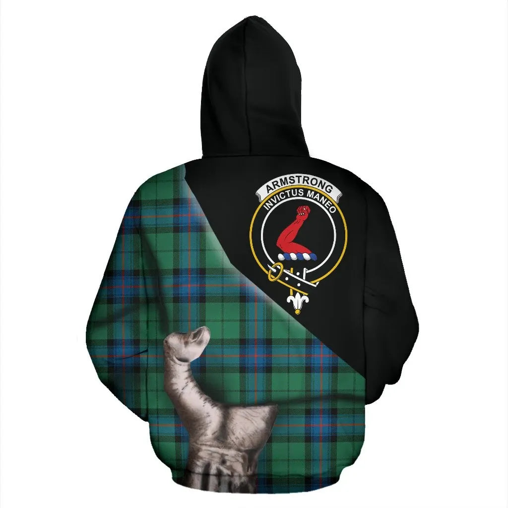 Printivon Armstrong Ancient Tartan Clan Crest Hoodie Patronage