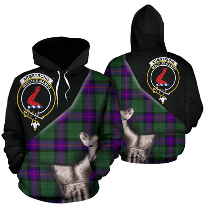 Printivon Armstrong Modern Tartan Clan Crest Hoodie Patronage