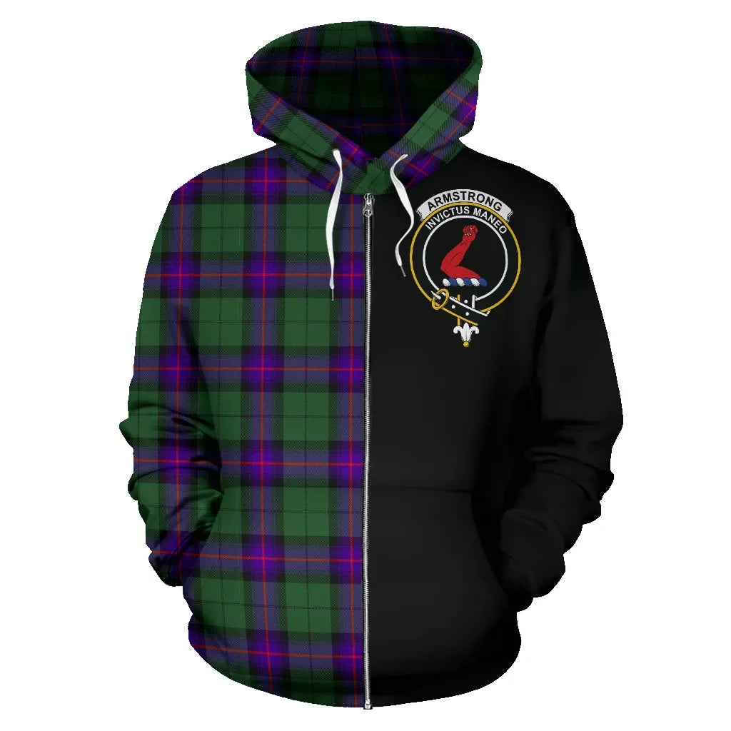 Printivon Armstrong Modern Tartan Hoodie Half Of Me