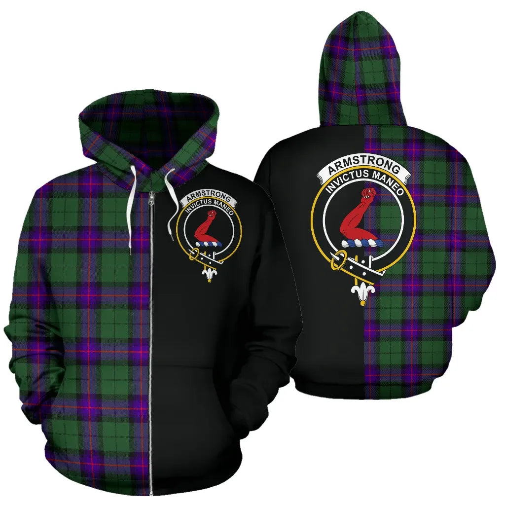 Printivon Armstrong Modern Tartan Hoodie Half Of Me