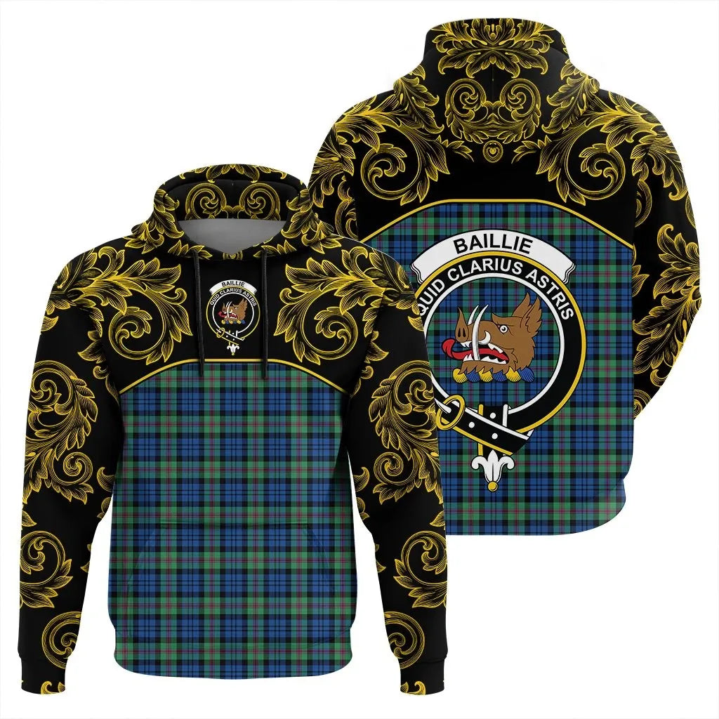 Printivon Baillie Ancient Tartan Clan Crest Hoodie Empire I