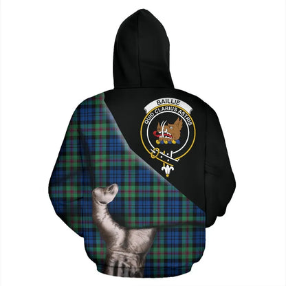 Printivon Baillie Ancient Tartan Clan Crest Hoodie Patronage
