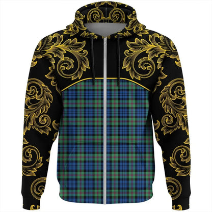 Printivon Baillie Ancient Tartan Clan Crest Zip Hoodie Empire I