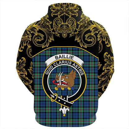 Printivon Baillie Ancient Tartan Clan Crest Zip Hoodie Empire I