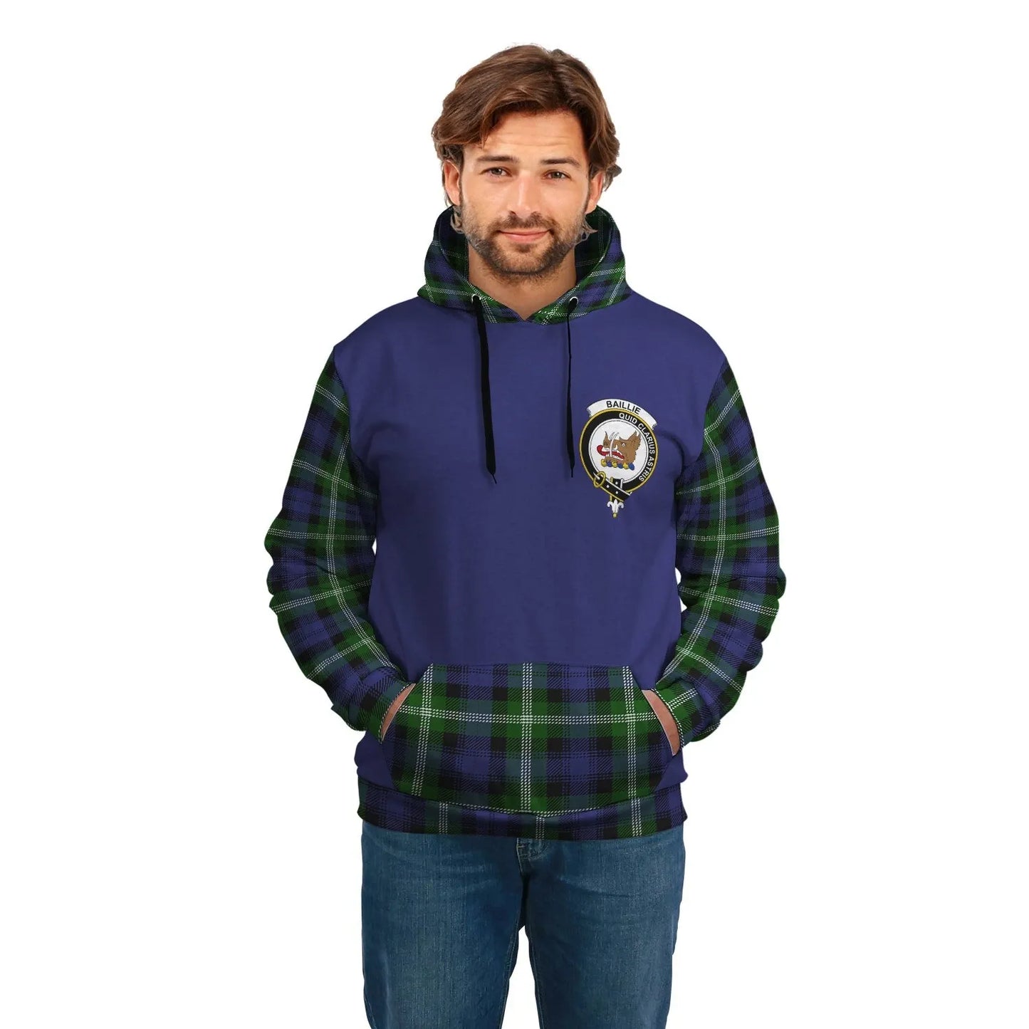 Printivon Baillie Clans Tartan All Over Hoodie Sleeve Color