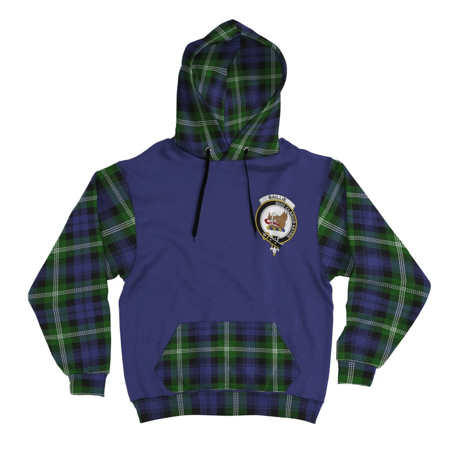 Printivon Baillie Clans Tartan All Over Hoodie Sleeve Color